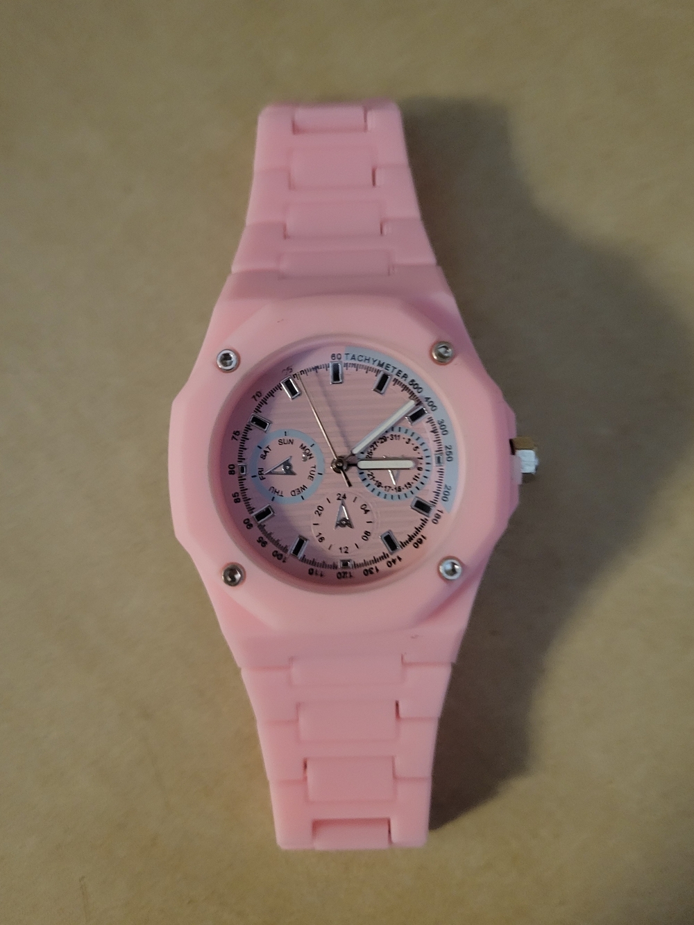 NWOT Pink Silicone Sport Watch